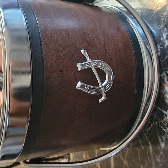 Seau à glace en cuir vintage - cuir-étain plastic leather pot wine cooler - Picture 5 of 8